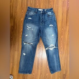 PAC SUN Ribcage Ankle Distressed Mom Jeans Size 26.